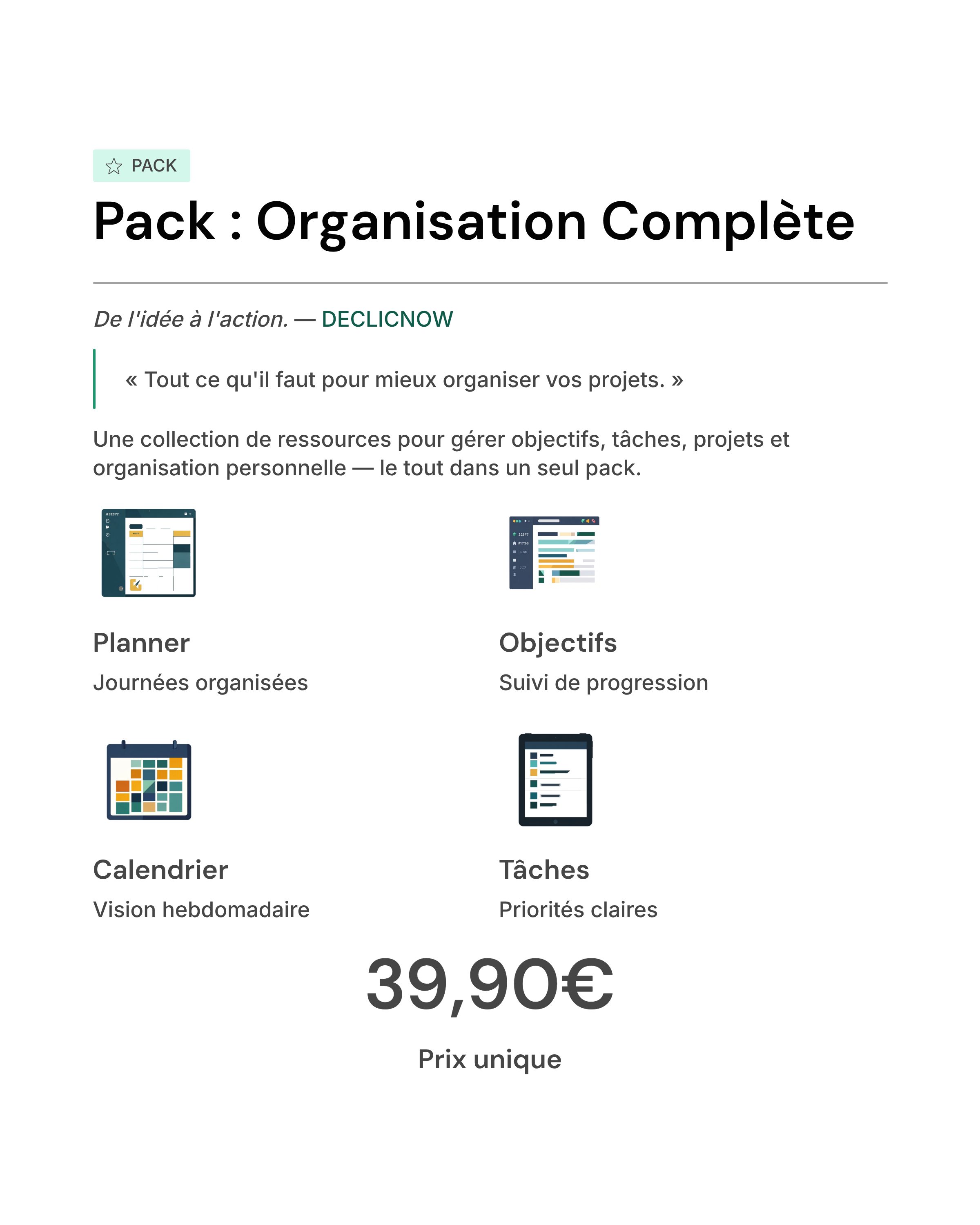 Pack – Organisation Complète