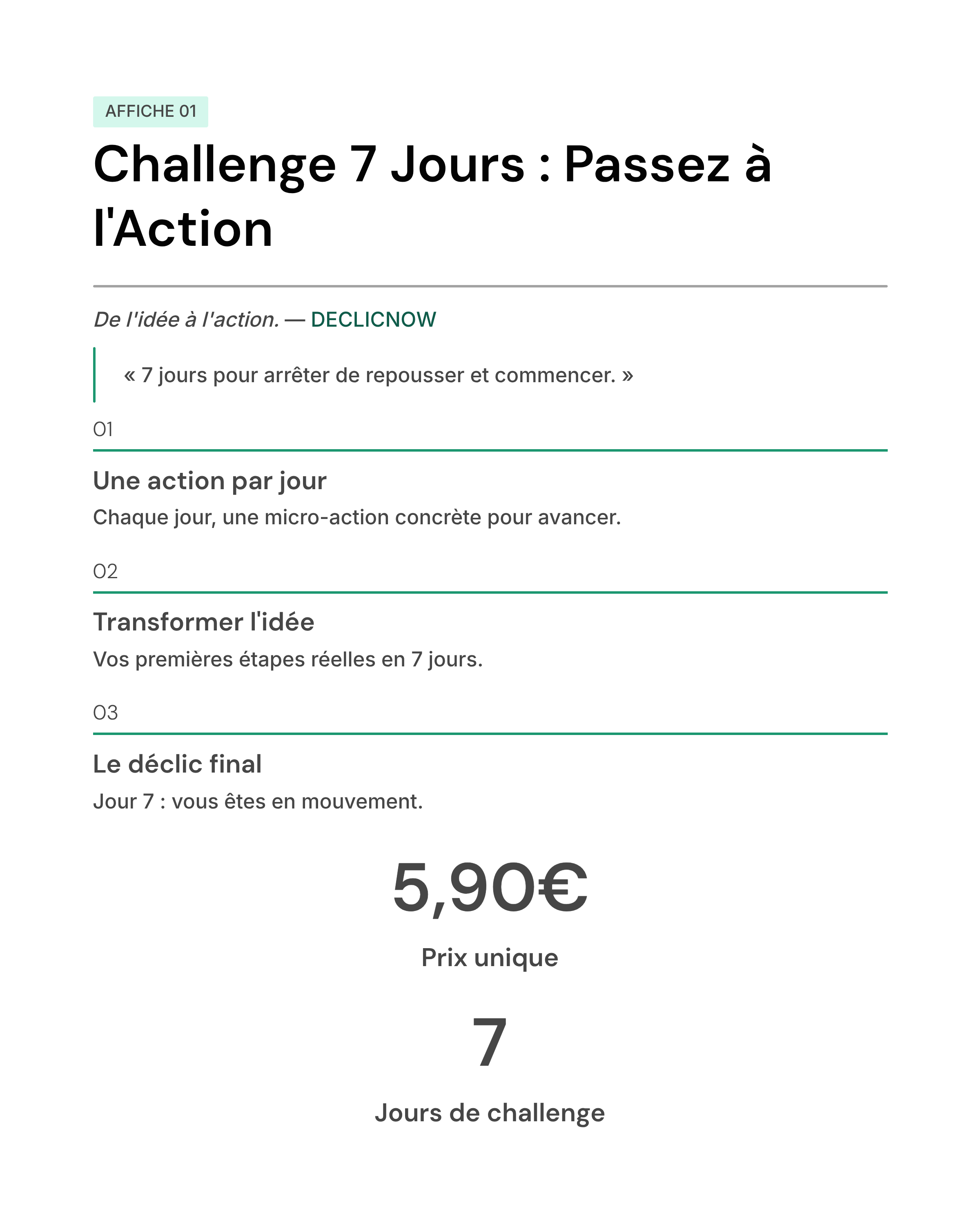 Challenge 7 Jours – Passe à l'Action
